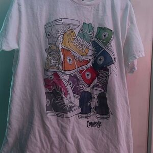 Converse Graphic T-Shirt with Colorful Sneakers size large